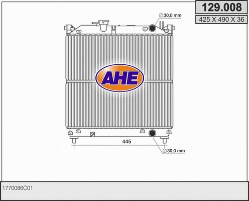 Radiator, engine cooling (129.008)