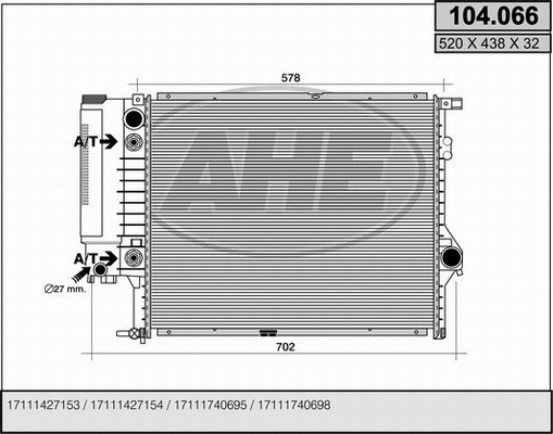 Radiator, engine cooling (104.066)