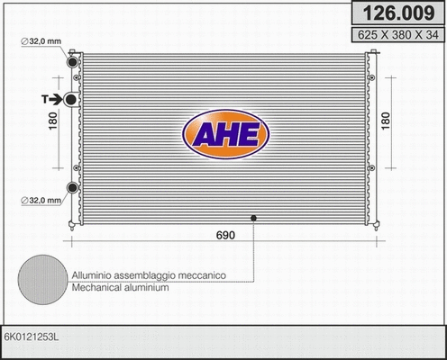 Radiator, engine cooling (126.009)