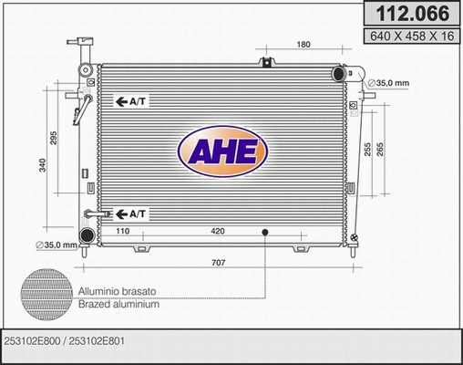 Radiator, engine cooling (112.066)