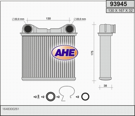 Heat Exchanger, interior heating (93945)