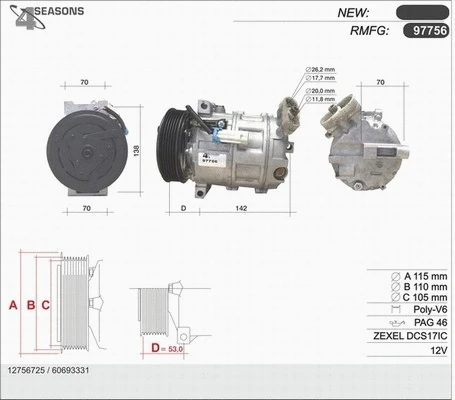 Compressor, air conditioning (97756)