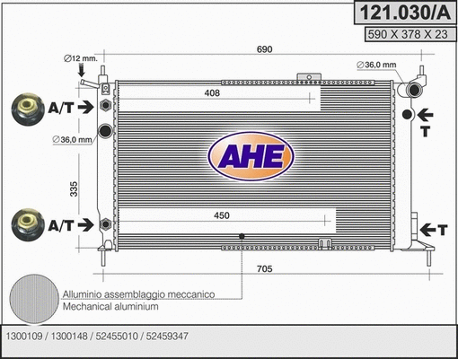 Radiator, engine cooling (121.030/A)
