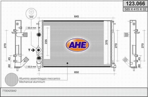 Radiator, engine cooling (123.066)