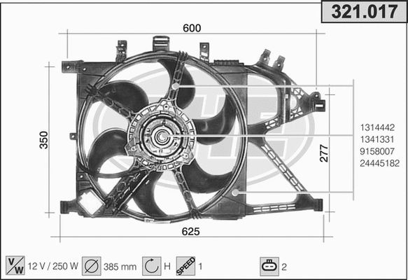 Fan, engine cooling (321.017)