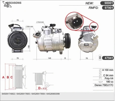 Compressor, air conditioning (98901)