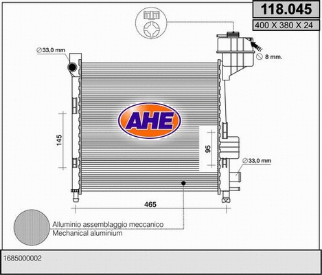 Radiator, engine cooling (118.045)