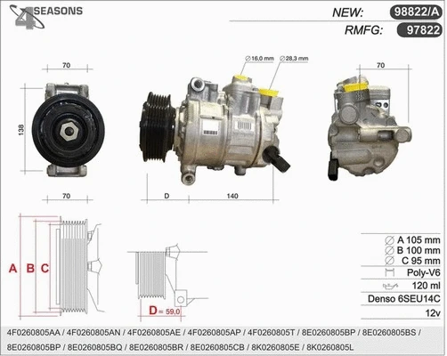 Compressor, air conditioning (97822)