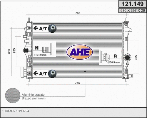 Radiator, engine cooling (121.149)