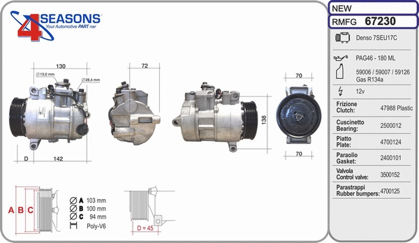 Compressor, air conditioning (67230)