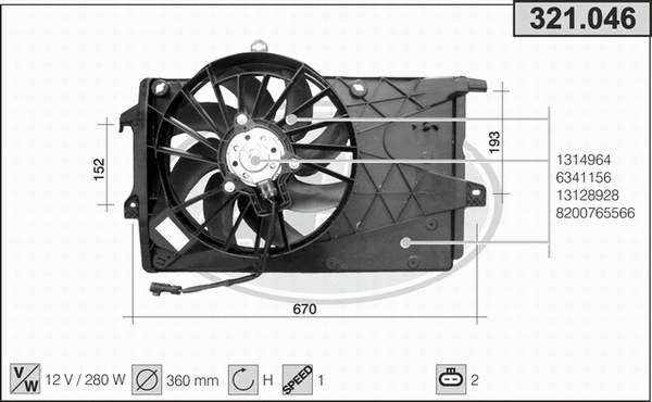 Fan, engine cooling (321.046)