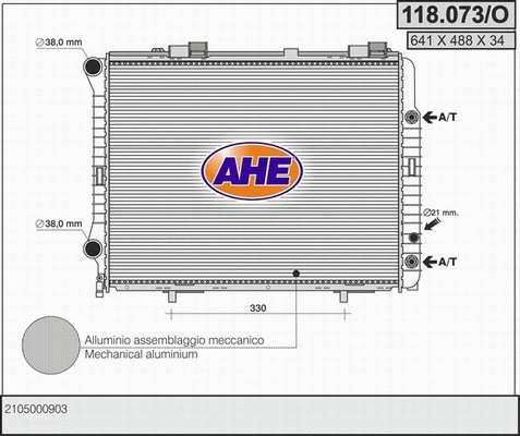 Radiator, engine cooling (118.073/O)