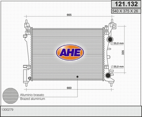 Radiator, engine cooling (121.132)