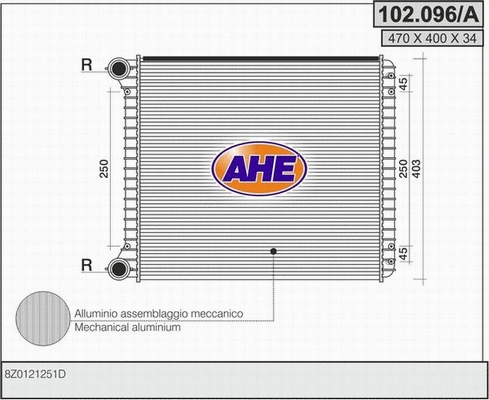 Radiator, engine cooling (102.096/A)