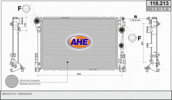 Radiator, engine cooling (118.213)