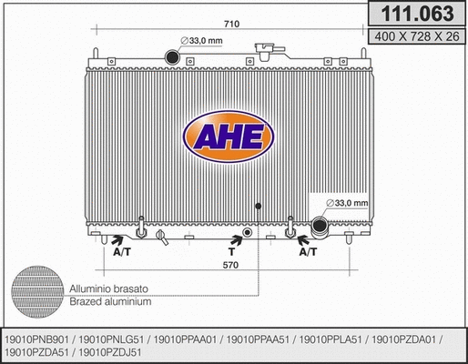 Radiator, engine cooling (111.063)