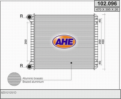 Radiator, engine cooling (102.096)
