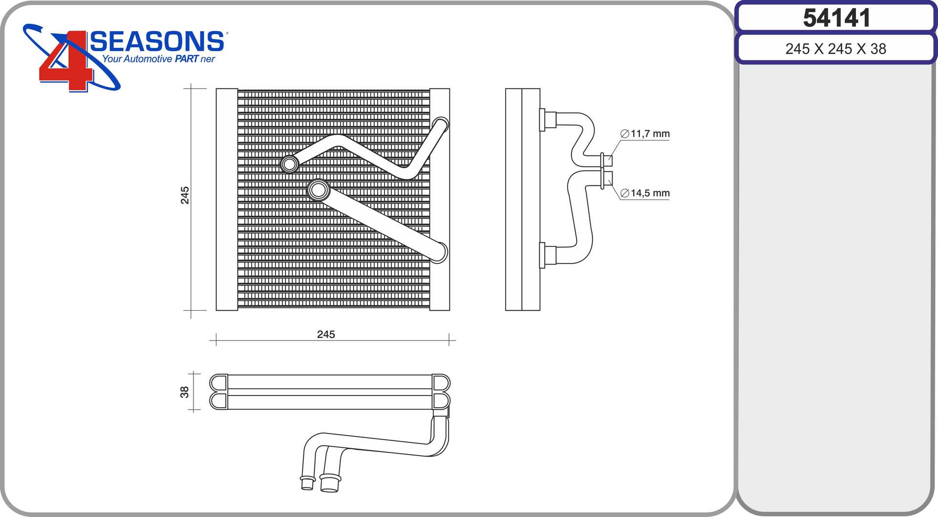 Evaporator, air conditioning (54141)