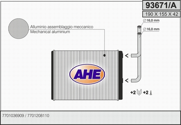 Heat Exchanger, interior heating (93671/A)