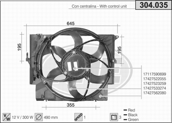 Fan, engine cooling (304.035)