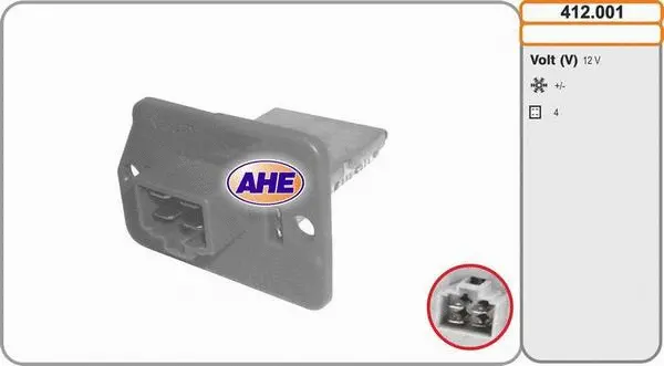 Series resistor, electric motor (radiator fan) (412.001)