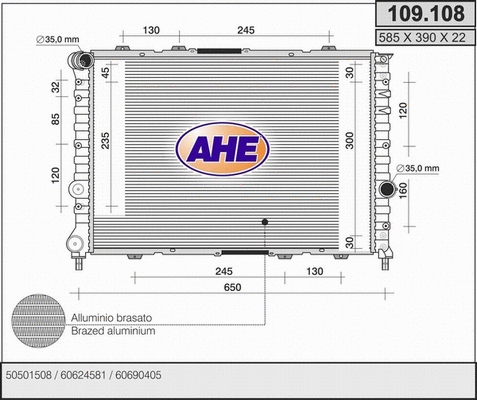 Radiator, engine cooling (109.108)