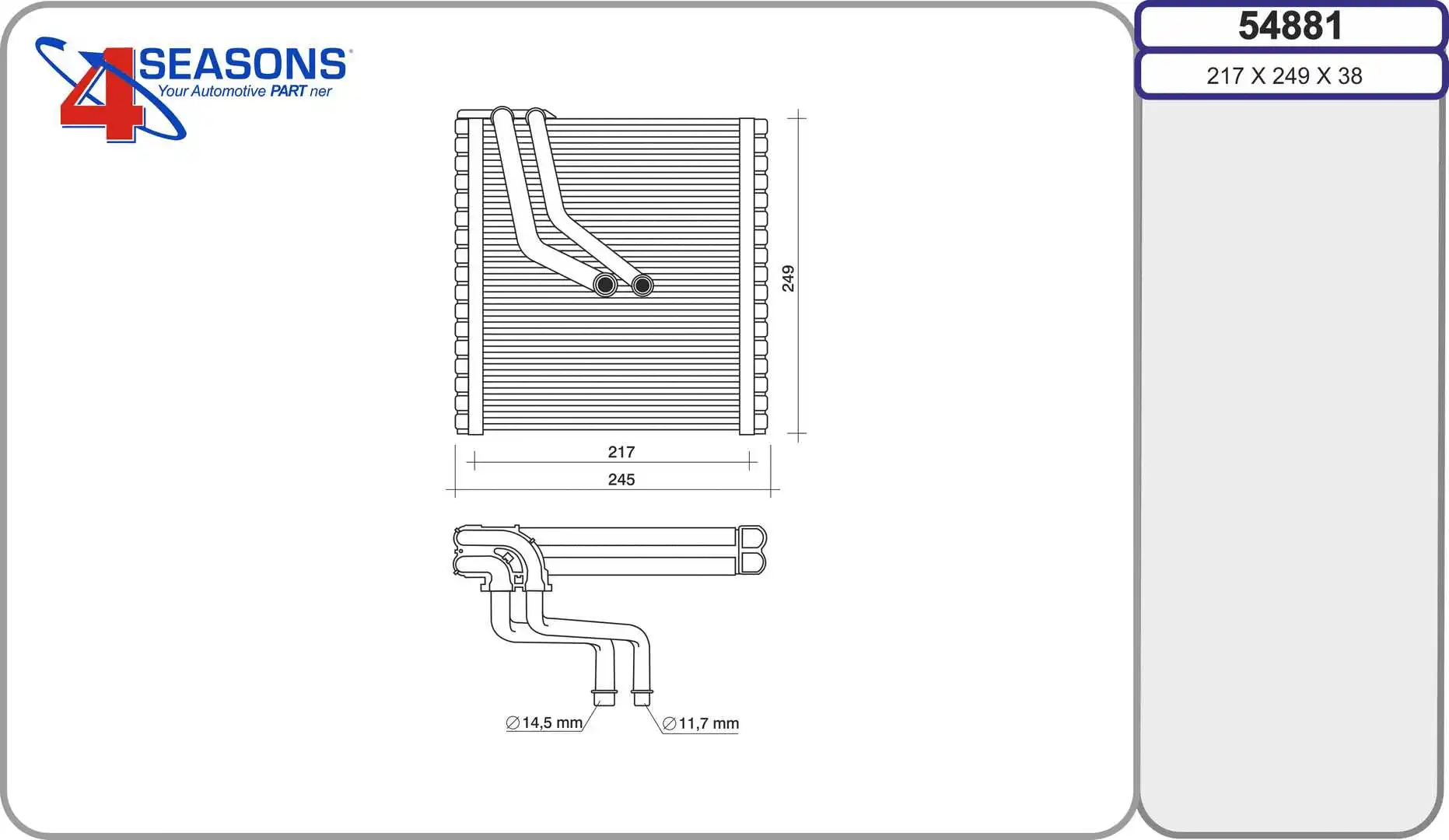 Evaporator, air conditioning (54881)