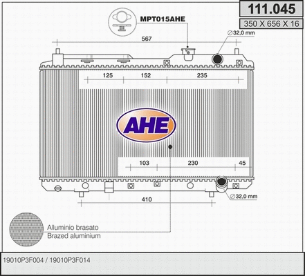 Radiator, engine cooling (111.045)