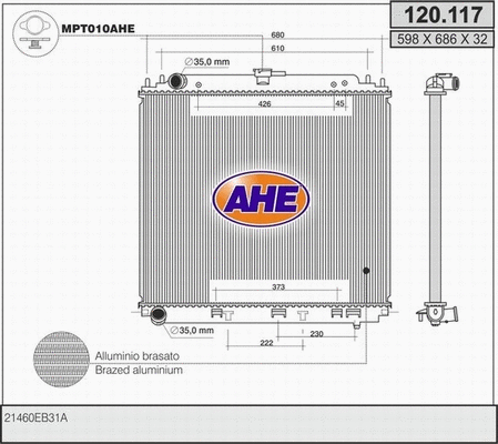 Radiator, engine cooling (120.117)