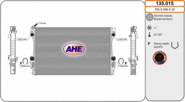 Radiator, engine cooling (135.015)