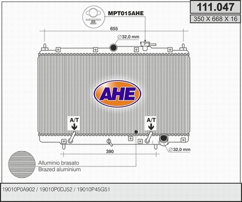 Radiator, engine cooling (111.047)