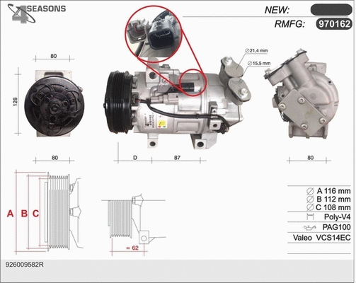 Compressor, air conditioning (970162)