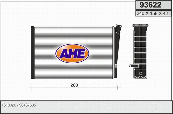 Heat Exchanger, interior heating (93622)