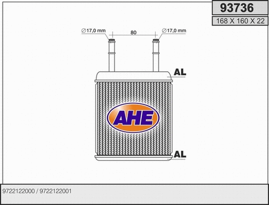 Heat Exchanger, interior heating (93736)