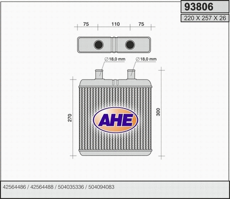 Heat Exchanger, interior heating (93806)