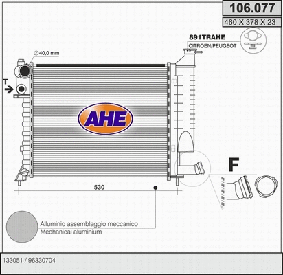 Radiator, engine cooling (106.077)