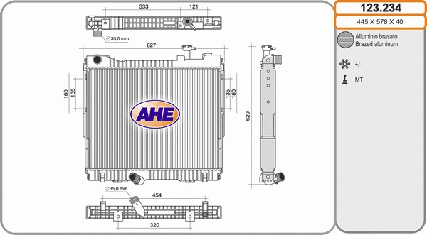 Radiator, engine cooling (123.234)