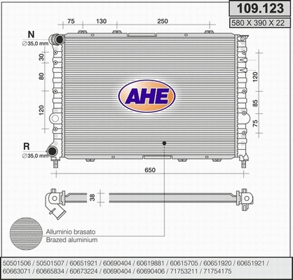 Radiator, engine cooling (109.123)