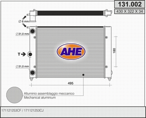 Radiator, engine cooling (131.002)