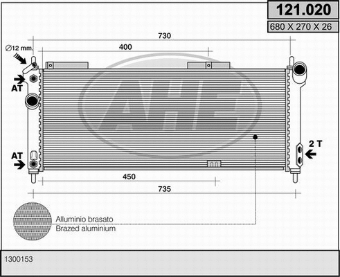 Radiator, engine cooling (121.020)