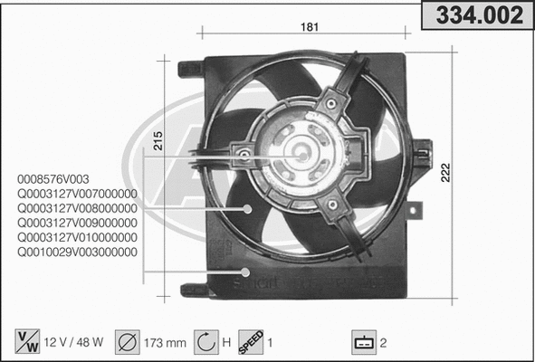 Fan, engine cooling (334.002)