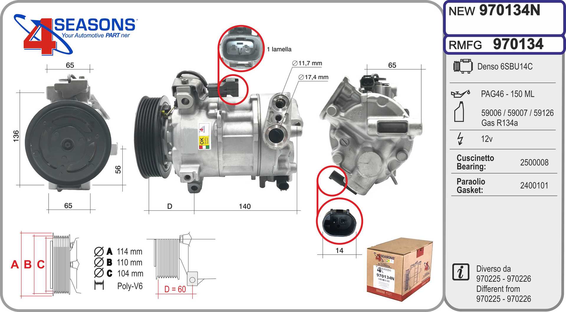 Compressor, air conditioning (970134N)