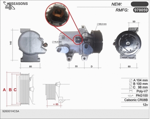 Compressor, air conditioning (970059)