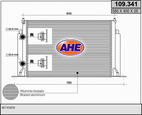 Radiator, engine cooling (109.341)