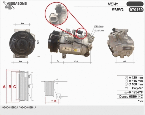 Compressor, air conditioning (970169)