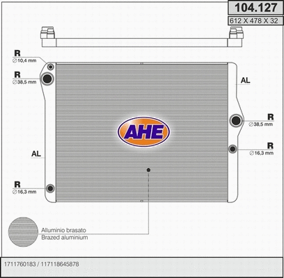 Radiator, engine cooling (104.127)