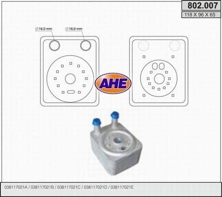 Oil Cooler, engine oil (802.007)
