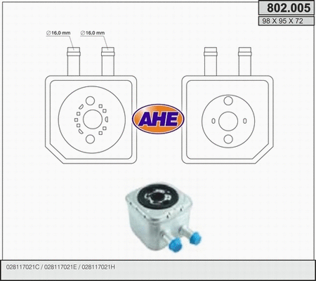 Oil Cooler, engine oil (802.005)