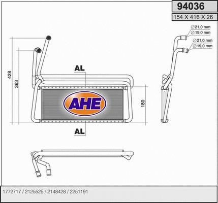 Heat Exchanger, interior heating (94036)