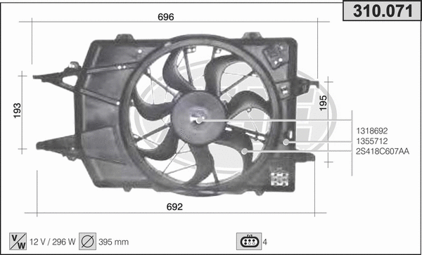 Fan, engine cooling (310.071)